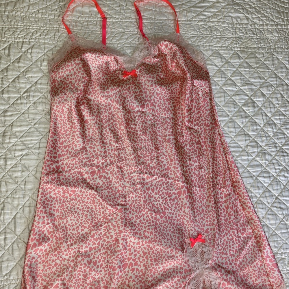 Victoria's Secret Vintage Y2K Slip Dress Babydoll Lingerie Coquette Heart Medium